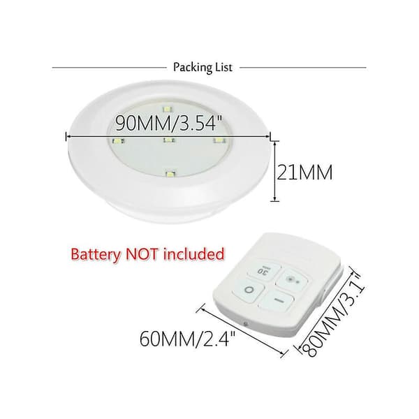 AAA-batteridriven fjärrstyrd LED-lampa för underskåp, 3-pack med 1 fjärrkontroll