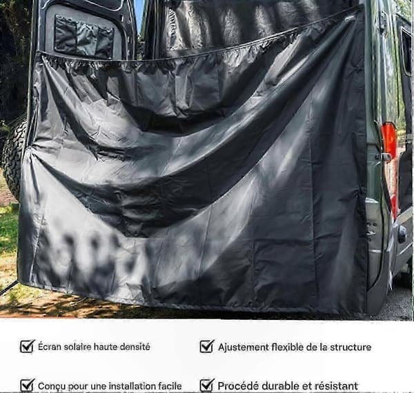 Lystæt magnetisk badeforhæng med justerbare, borefri magnetiske kroge til autocampercamping