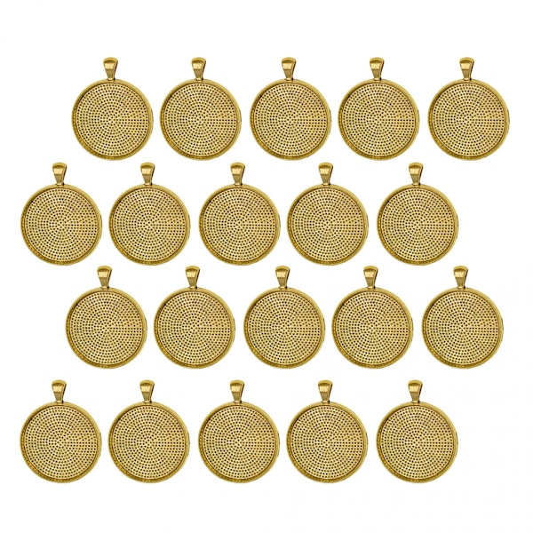 20x Tom Rund Hänge Cabochon Bas Inställning DIY Smyckesbricka 30mm Guld