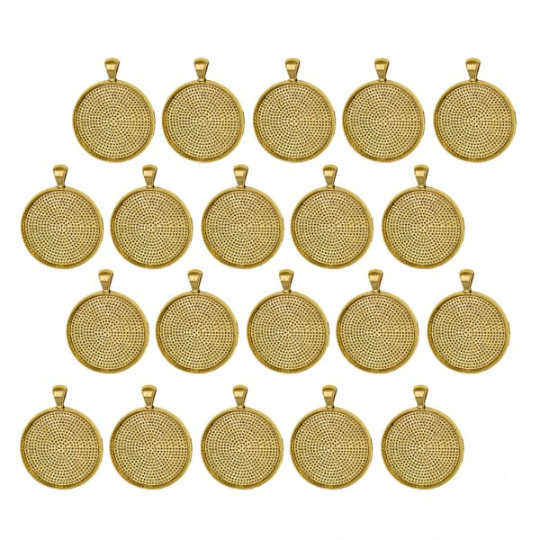 20x Tomt runt hänge Cabochon Basinställning Gör-det-själv smyckesbricka 30 mm guld