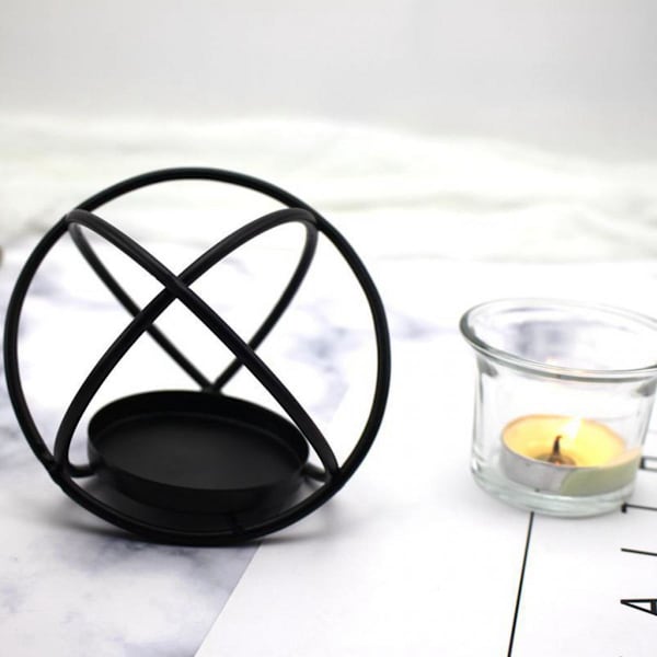 10x Geometrisk Ljusstake Ihålig Värmeljushållare Med Kopp Svart