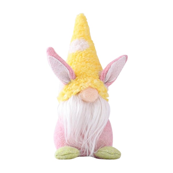 Docka Plysch Kaninform Bomull Nonwoven Tyg Tomte Kaninleksak för Påsk Yellow