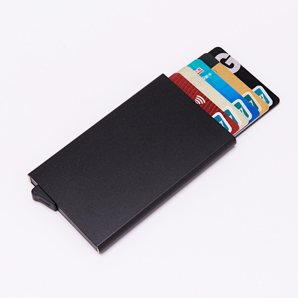 Pop-up Kortetui med RFID Signalblokering Sort black