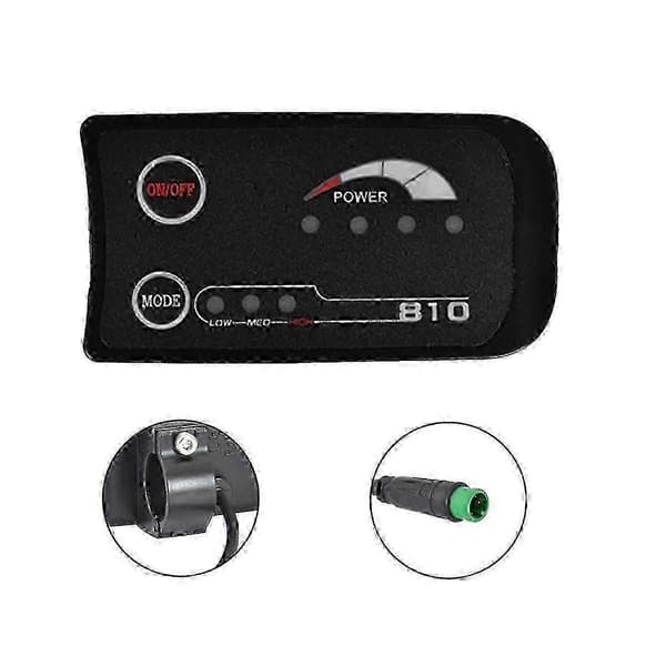 6pin S810 E-cykelmåler LED-display 36v Uart til elcykel elcykelmåler Black