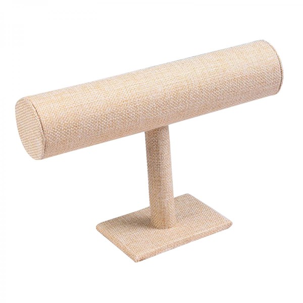 T-formad Smyckesarmband Armring Klocka Displayställ Hållare Beige