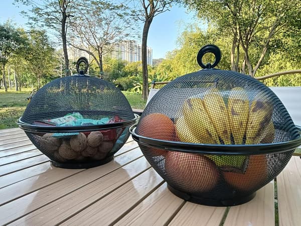 [RM]Fruit Basket with Lid - Snack Fruit Bowl - 27*25*14 cm - (2 Fruit Baskets + 2 Lids; 4 Pieces Total)