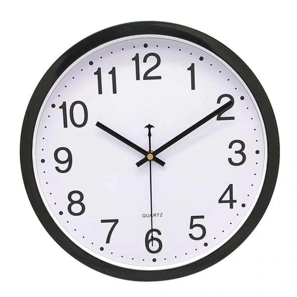 12\" diameter kvartsklocka analog klocka för hem kök sovrum dekor svart