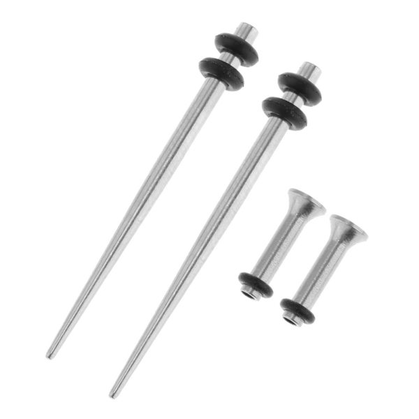 4 st örontunnlar rostfritt stål stretching kit flare plug tapper 2mm