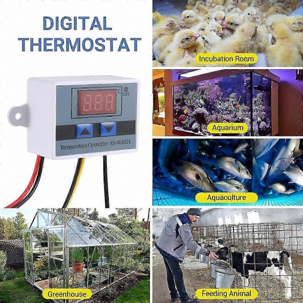 12V Digital LED Termostat Temperaturregulator Afbryder