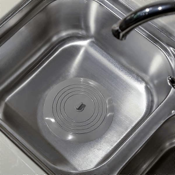 Stor Universal Silikone Afløbsprop og Dækken til Køkken, Badeværelsesvask og Badekar light grey