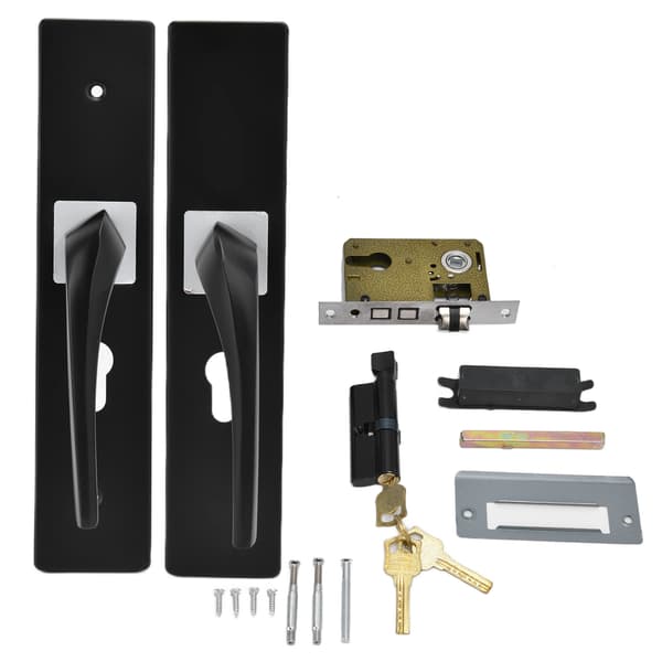 [RM]Black Door Handle Simple Silent Universal Household Grip Pull for Inner Room Bedroom Front Door Knob