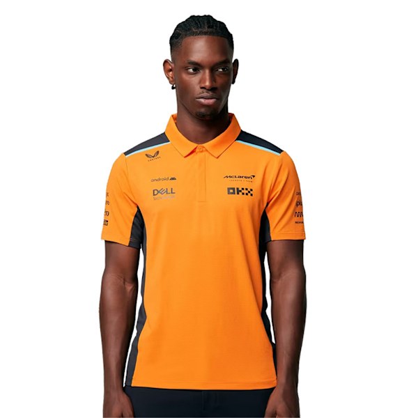 McLaren Ny F1 Racing Overall Gul Kortärmad Topp Pikétröja Team Herr T-shirt L