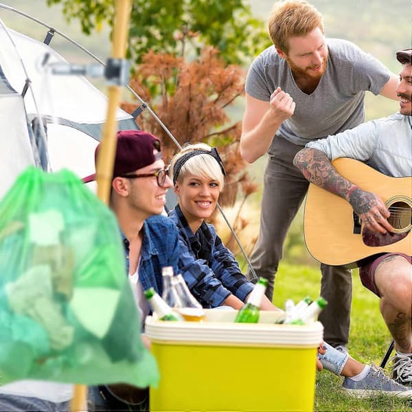 Campingclips, sæt med 4, til teltstænger, metal, clip-on tøjstativ, sølv