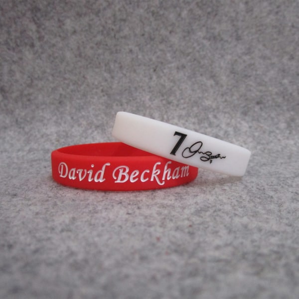 Nr 7 David Beckham signatur lysande silikon sportarmband armband*2 Red circumference 17cm