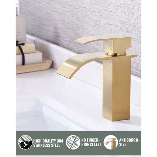 Vandfaldsblander - ZOR® - Etgrebsblander - Rustfrit stål - Børstet guld - Nem installation