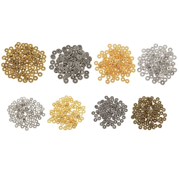 100 Stycken Smycken Metall Legering Distanspärlor 10 Mm Antik Guld
