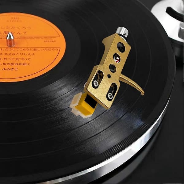 AT3600L Stylus+Pladespiller Headshell Kit Universal Phono Pickup Montering til LP Vinyl Pladespiller A Gold & yellow