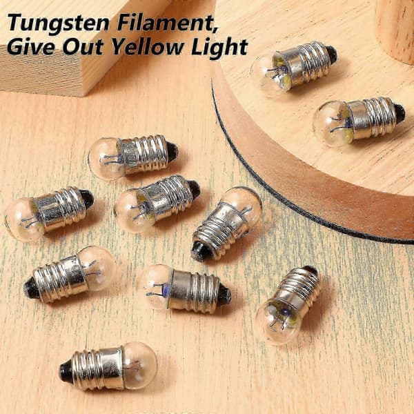 10-pak miniature E10-pærer 2,5V 0,3A til videnskabsprojekter og uddannelsesmæssige eksperimenter med lysperler