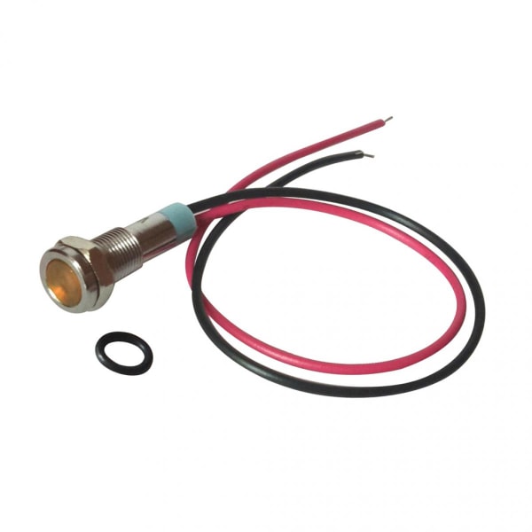 6mm LED Indikatorlampa Metall Vattentät Pilotsignal Instrumentbräda Lampa 6V Gul