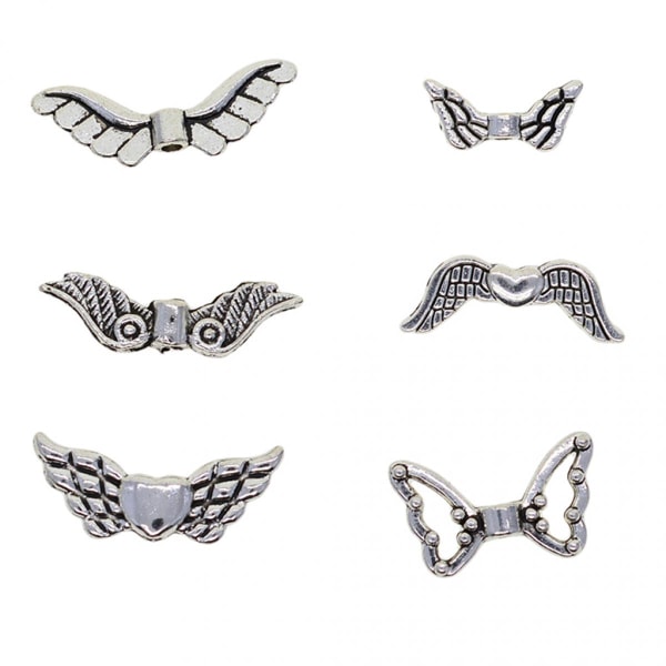 60 st Butterfly Angel Wings Metal Beads Spacer Beads Intermediate Beads For Smycken
