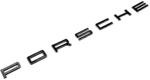 Blank Sort Porsche Bagklap Emblem til 911 Carrera, Cayenne Turbo, Gt3