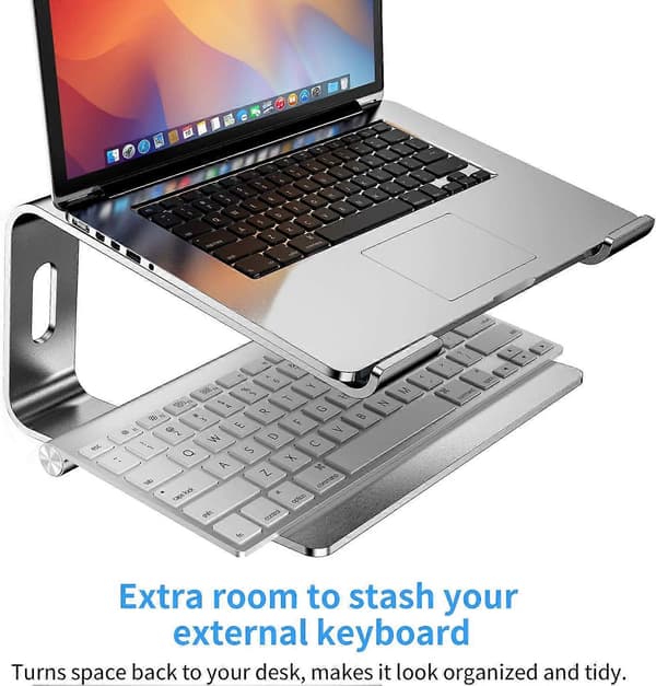 Laptopstativ (sølv), avtakbart og ventilert, egnet for style1