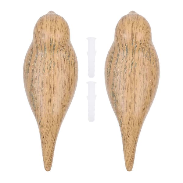[RM]Fågelväggkrokar 2-pack Dekorativa i harts för rockar, hattar, nycklar, handdukar, väskor Heminredning för sovrum, entré Khaki 11X3CM