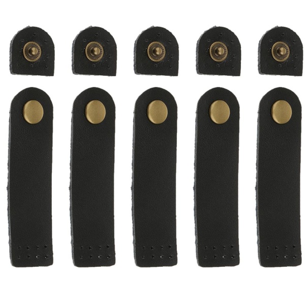5 Set Rundade Hörnbeslag Läder Väska Lås DIY Tillbehör Svart