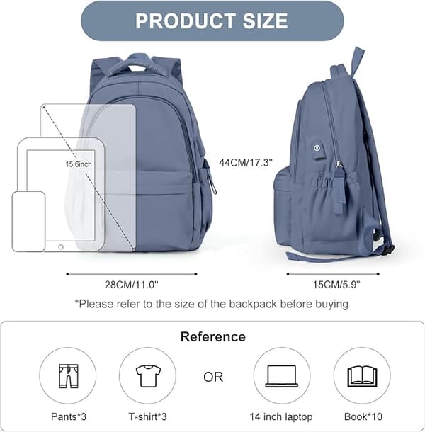 [RM]New Laptop Backpack, Waterproof Laptop Backpack with 15 Inch School Bag with USB Charging royal blue