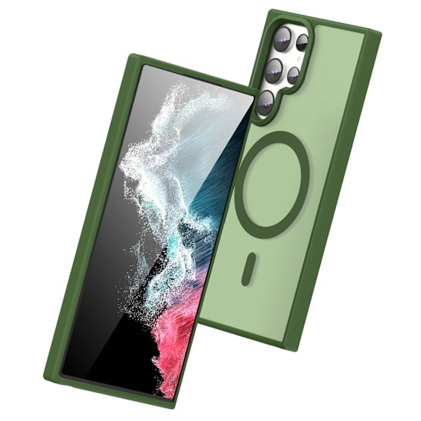 ColorPop Yhteensopiva Samsungin kanssa Yhteensopiva Yhteensopiva Galaxy S22 Ultra Kuori CH MagSafe Mattavihreä 40