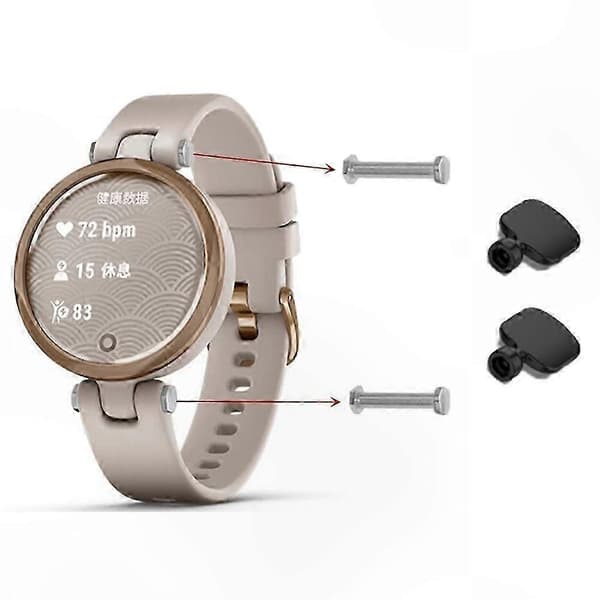 Silv udskiftningsfjederstænger til Garmin Lily Quick Release Pins med installationsværktøj - 1 par sæt