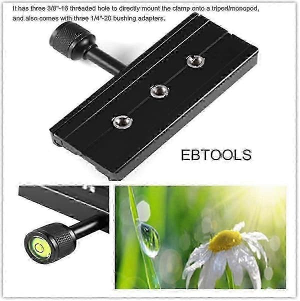 Til stativadapter til arca-adapter Quick Release Clamp, QR-120 Quick Release Plate Clamp 1/4\" 3/8\" til Arca Swiss RSS stativ