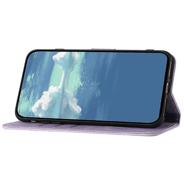 Til Samsung Galaxy S25 Deksel i Skinn Geometrisk Mønster Light Purple