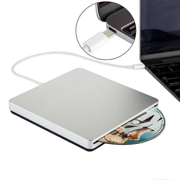 Extern CD/DVD-läsare TYPE-C 2.0, Silver style1