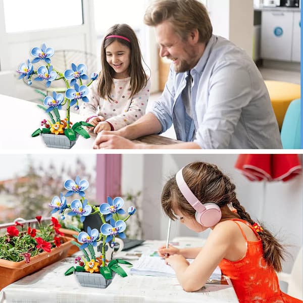 [RM] Orchid Flowers Building Blocks Bonsai Tree Creative Project for Adults