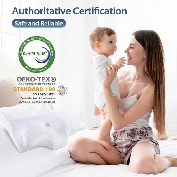[RM]Cervical Memory Foam Pillow, Orthopedic Neck Support Pillow, Ergonomic Pillow for Side and Back Sleepers