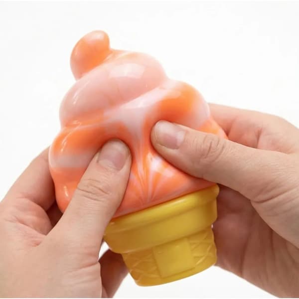 Glas Squishy, Glaskage Squishy, Langsomt stigende sensorisk fidgetlegetøj, Påskekurvfyld, Festgaver, Sensorisk stresslindring (Orange)