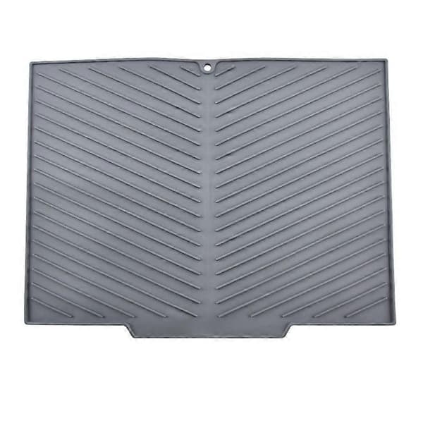Silikon oppvaskmatte med avløpsuttak, 42,5 x 31,5 cm V-formet oppvaskmatte med sklisikker design