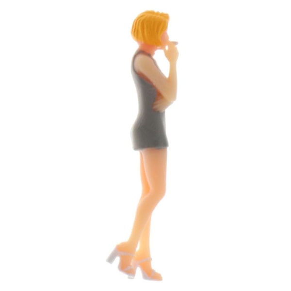 1/64 Miniatyr Gatubild Figur Karaktär Modell Scen Dekor Grå