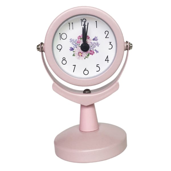 liten rund bordsklocka armbandsur timklocka icke rosa klockbricka