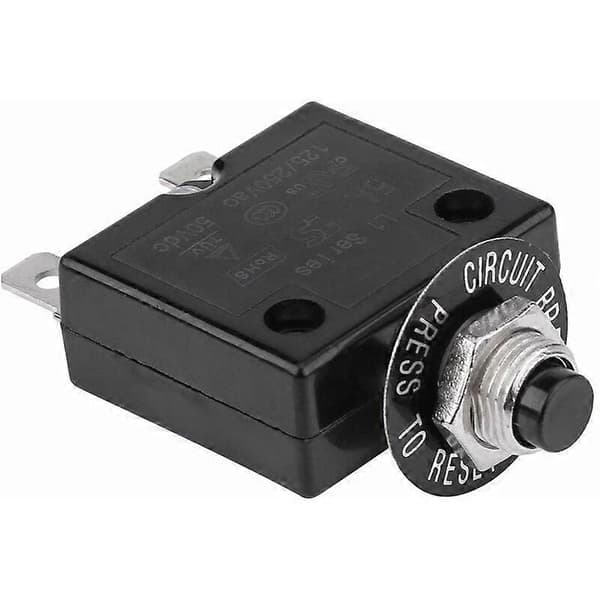 15A afbryder valgfri termisk nulstillingsafbryder, 125-250V AC 50V DC overbelastningsbeskyttelse trykknapafbryder