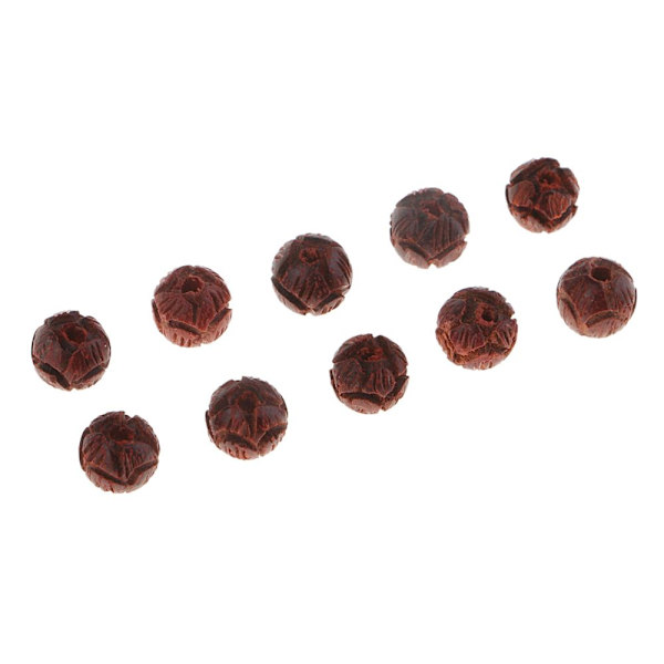 Sandelträ Snideri Lotus Runda Trä Mara Pärlor Distanspärlor DIY Smycken 6mm