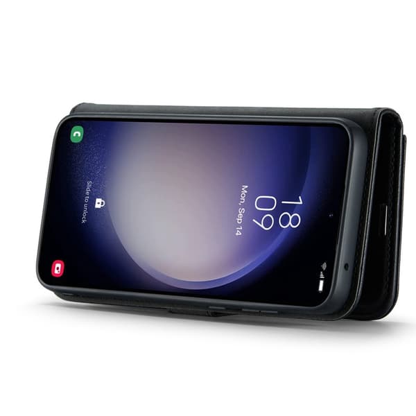 DG.Ming Wallet Case for Samsung Galaxy S26 Genuine Leather Stand - Black