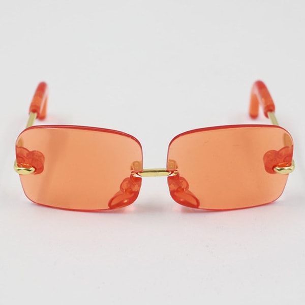 1/6 par fyrkantiga glasögon glasögon klara glasögon för Blythe Dolls Orange