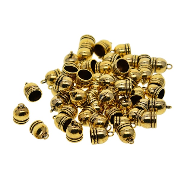 50 st 10 mm Klockformad Ändhylsa Mesh Kumihimo Snöre Tofs DIY Tillverkning Antik Guld