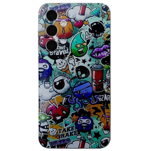 Mobilskal för Samsung Galaxy A16 5G A16 4G med mönstertryck i TPU - Skräp Multicolor Garbage