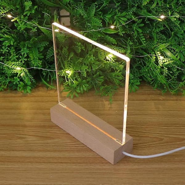3D LED Tom Ograverad Akryl Bokbas Nattlampa Warm White Light