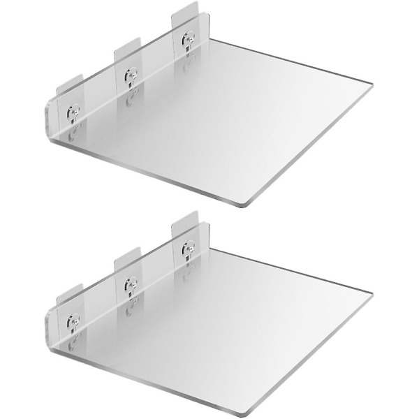 Flytande Hyllor Set Om 2 - Utöka Enkelt Väggutrymme - Akryl Liten Vägghylla För Sovrum, Badrum, Spelrum, Vardagsrum, Kontor 20*20cm