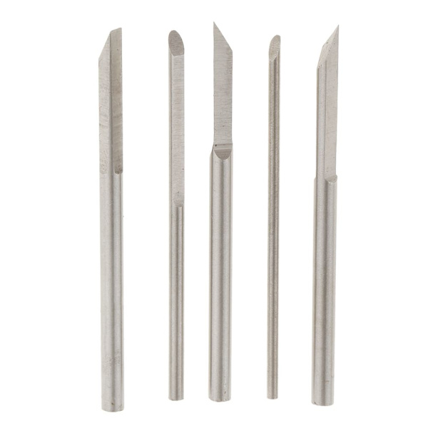 5 st Rostfritt Stål Träsnideri Mejselblad Set för DIY Hantverk 0.8-4mm