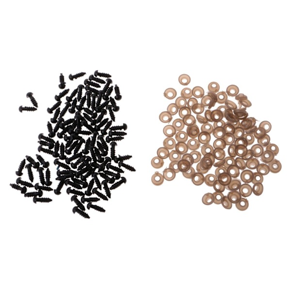 100 Stycken Svarta Säkerhetsögon i Plast med Baksida för Björndocka DIY 6mm